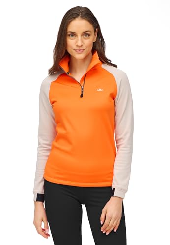 Jeff Green Damen Midlayer Softshell Sport Pullover Micro Fleece Innenfutter Selma, Farbe:Firecracker/Grey Beige, Größe:40 von Jeff Green