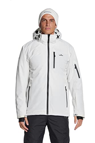 Jeff Green Herren Atmungsaktive wasserdichte Winter Ski Snowboard Jacke Bergen 12.000mm Wassersäule und Abnehmbare Kapuze, Größe:3XL, Farbe:Snow Jeff Green Herren Atmungsaktive wasserdichte Winter Ski Snowboard Jacke Bergen 12.000mm Wassersäule und Abnehmbare Kapuze, Größe:3XL, Farbe:Snow von Jeff Green