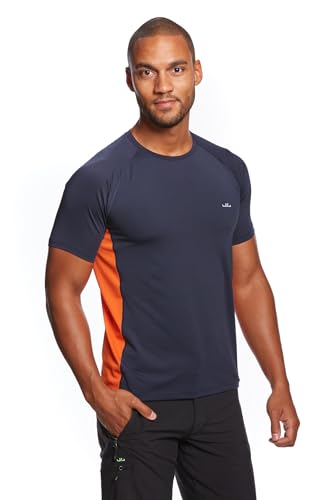 Jeff Green Herren Atmungsaktives Kurzarm Funktions T-Shirt Rivara, Größe:S, Farbe:Navy/Orange Jeff Green Herren Atmungsaktives Kurzarm Funktions T-Shirt Rivara, Größe:S, Farbe:Navy/Orange von Jeff Green