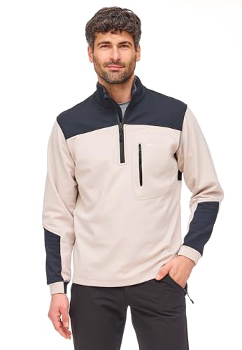 Jeff Green Herren Microfleece Pullover Jenson - Funktions- und Outdoor Pullover mit Thermofunktion, Größe:XL, Farbe:Grey Beige/Black von Jeff Green