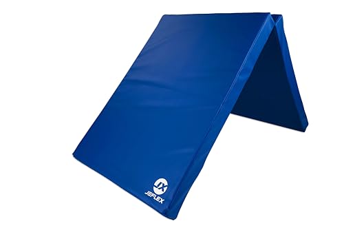 Jeflex – Blaue klappbare Weichbodenmatte & Turnmatte 1 Mal klappbar - 200 x 70 x 8 cm - MADE IN GERMANY/Gymnastikmatte tragbar/platzsparende Fitnessmatte & Spielmatte für Kinderzimmer von Jeflex