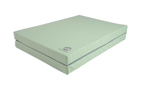 Jeflex – Grün graue klappbare Weichbodenmatte & Turnmatte 1 Mal klappbar - 200 x 70 x 8 cm - MADE IN GERMANY/Gymnastikmatte tragbar/platzsparende Fitnessmatte & Spielmatte für Kinderzimmer von Jeflex