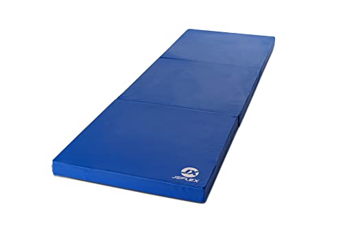 Jeflex - blaue klappbare Weichbodenmatte & Turnmatte 180 x 60 x 6 cm MADE IN GERMANY/faltbare Gymnastikmatte/platzsparende Fitnessmatte & faltbare Yogamatte/dicke Sportmatte für Kinderzimmer von Jeflex