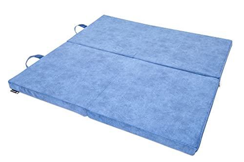 Jeflex - blaue velour Spielmatte 120 x 120 x 6 cm MADE IN GERMANY/Spielmatte für Kinderzimmer/wasserfeste Membran/OEKO-TEX Standard 100 von Jeflex