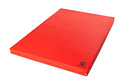 Jeflex - rot schwarze Weichbodenmatte & Turnmatte 100 x 70 x 8 cm MADE IN GERMANY/faltbare Gymnastikmatte/platzsparende Fitnessmatte & faltbare Yogamatte/dicke Sportmatte für Kinderzimmer von Jeflex