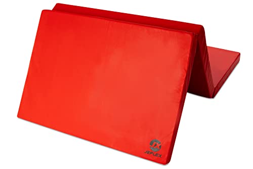 Jeflex - rote klappbare Weichbodenmatte & Turnmatte 210 x 100 x 8 cm MADE IN GERMANY/faltbare Gymnastikmatte/platzsparende Fitnessmatte & faltbare Yogamatte/dicke Sportmatte für Kinderzimmer von Jeflex