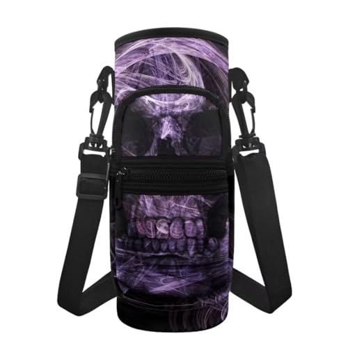 Jeiento Purple Skull Water Bottle Carrier with Strap Water Bottle Holder Bag Case Insulated Water Carrier Cover Holder for Stainless Steel and Plastic Bottles von Jeiento