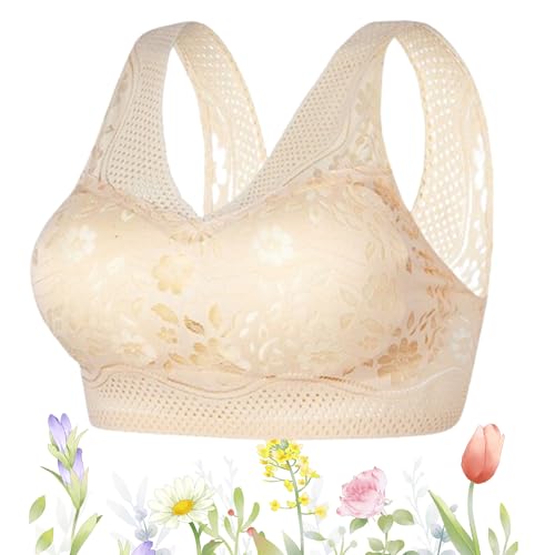 Jelaqmot Women's Orthopedic Anti-Sagging Bra, Bras for Senior Women Plus Size No Underwire Bras (Beige,XL) von Jelaqmot