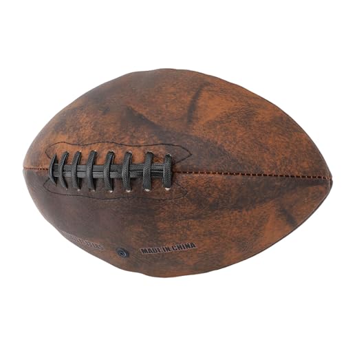 Jenngaoo Rugby Ball, Größe 9 American Football, PU Rugbyball, Bequemer Griff Vintage Design Sportfußball Für Training Und Gameplay Jenngaoo Rugby Ball, Größe 9 American Football, PU Rugbyball, Bequemer Griff Vintage Design Sportfußball Für Training Und Gameplay von Jenngaoo