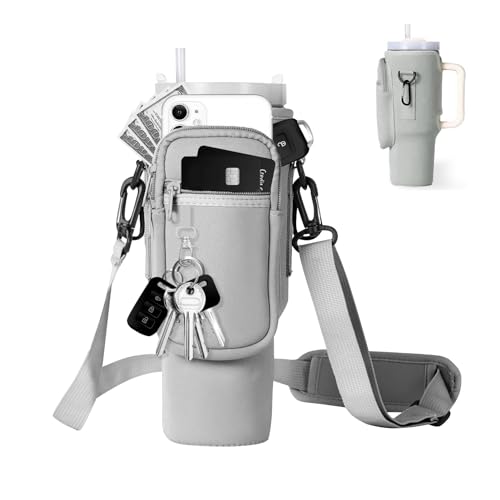 Jenshhch Wasserflaschentasche für Stanley, Becherhalter zum Umhängen Zubehör für Stanley Cup Trinkflasche Tasche für Stanley Flaschentasche zum Umhängen für Stanley Cup Stanley Cup Tasche (Grau) Jenshhch Wasserflaschentasche für Stanley, Becherhalter zum Umhängen Zubehör für Stanley Cup Trinkflasche Tasche für Stanley Flaschentasche zum Umhängen für Stanley Cup Stanley Cup Tasche (Grau) von Jenshhch