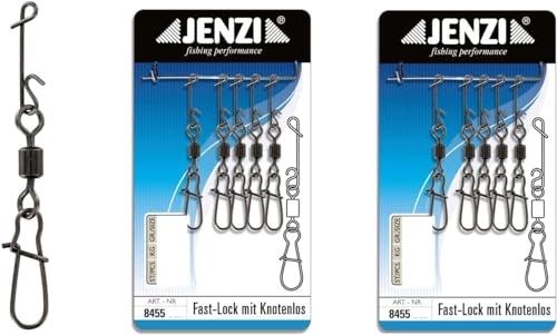 blntackle76 Set: 2 Packungen (10 Wirbelkarabiner) Knotenlosverbinder mit Wirbel brüniert,14, 20 & 24kg von Jenzi +gratis Petri Aufkleber (24kg) von blntackle76