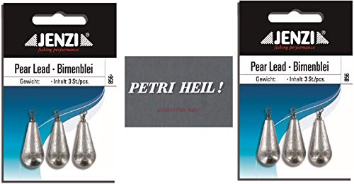 .Jenzi Set: 2 Packungen Birnenblei, 30 Gramm, 2 x 3 Stück,mit Wirbel/Öse .+ gratis Petri Heil! Aufkleber .Jenzi Set: 2 Packungen Birnenblei, 30 Gramm, 2 x 3 Stück,mit Wirbel/Öse .+ gratis Petri Heil! Aufkleber von .Jenzi