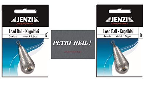 .Jenzi Set: 2 Packungen Birnenblei, 80 Gramm, 2 x 1 Stück,mit Wirbel/Öse .+ gratis Petri Heil! Aufkleber .Jenzi Set: 2 Packungen Birnenblei, 80 Gramm, 2 x 1 Stück,mit Wirbel/Öse .+ gratis Petri Heil! Aufkleber von .Jenzi
