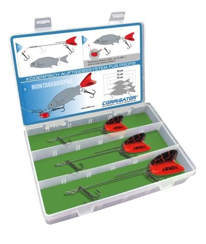 Jenzi Köderfisch-Auftriebssystem, Fischköder, 10 cm, Balsaholz, Nadelspitze, Silber, Schwarz, Rot, für Köderfische zwischen 7,0-13,5 cm, Angelhaken, 248049011 Jenzi Köderfisch-Auftriebssystem, Fischköder, 10 cm, Balsaholz, Nadelspitze, Silber, Schwarz, Rot, für Köderfische zwischen 7,0-13,5 cm, Angelhaken, 248049011 von Jenzi