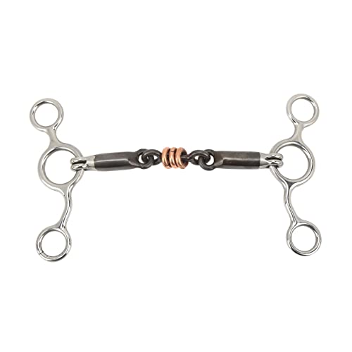 Jerliflyer Horse Gag Snaffle Stainless Steel Brass 145mm Mouthpiece, Horse Training Equipment Equestrian Horse Accessories von Jerliflyer