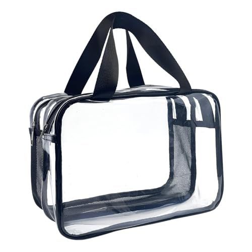 Tragbarer Kulturbeutel, transparente Kosmetiktasche, Kulturbeutel, transparente Make-up-Tasche, Reise-Make-up-Organizer, klare Sichtbarkeit und einfacher Zugriff für Toilettenartikel und Kosmetika, von Jeruytgh