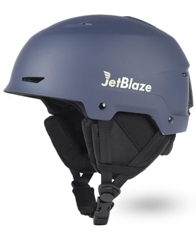 JetBlaze Skihelm Herren Damen Unisex Ski Helm Schneesporthelm mit Belüftungsöffnungen ABS Schale EPS Kern für Skifahren Snowboard Schneehelm für Erwachsene Jugend Dark Grau Size M von JetBlaze