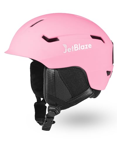 JetBlaze Skihelm Herren Damen Unisex Ski Helm Schneesporthelm mit Belüftungsöffnungen PC Schale EPS Kern für Skifahren Snowboard Schneehelm für Erwachsene Jugend Rosa Size M von JetBlaze