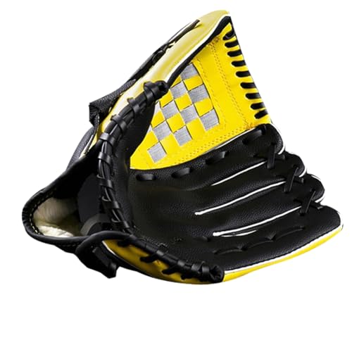 Jgzzmxuq 10,5 Baseballhandschuhe Feldhandschuhe Professionelle Baseball- und Softball-PU-Fanghandschuhe Gelb und Schwarz von Jgzzmxuq