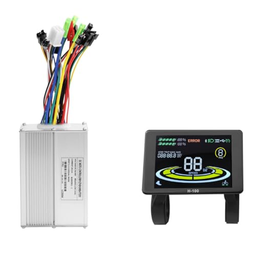 Jgzzmxuq H-100 Elektrofahrrad LCD-Display Dashboard SM5+2PIN +20A 36V/48V Sinuswellen-Controller für Mountainbike-Modifikationssatz von Jgzzmxuq