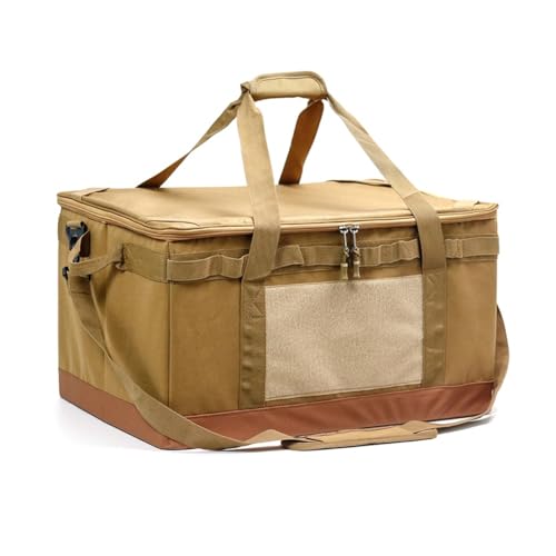 Jgzzmxuq Picknicktasche, Outdoor-Camping-Organizer, Große Kapazität, Tasche für Strandpicknick, Roadtrip, Reisen für Familienaktivitäten, Khaki von Jgzzmxuq