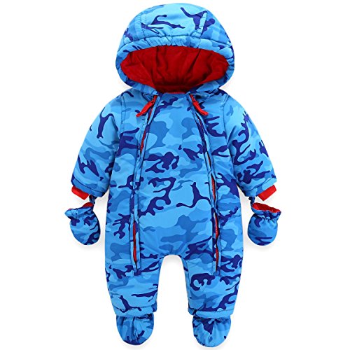 Baby Winter Overall Mit Kapuze Jungen Schneeanzüge mit Handschuhen und Füßlinge Warm Kleidungsset 9-12 Monate Baby Winter Overall Mit Kapuze Jungen Schneeanzüge mit Handschuhen und Füßlinge Warm Kleidungsset 9-12 Monate von JiAmy