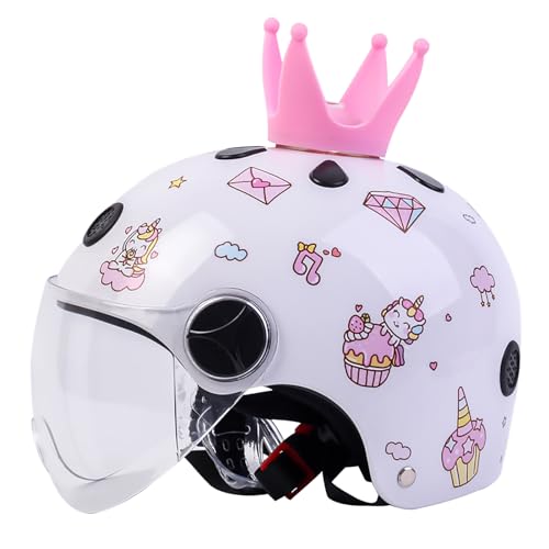 Kinder Motorradhelm, Jungen Und Mädchen Rollerhelm, Mofa Helm, Jethelm Mit Sonnenblende, Fahrradhelm, 47-54Cm, Für 5 Jahre - 12 Jahre Kid. D,47~54cm Kinder Motorradhelm, Jungen Und Mädchen Rollerhelm, Mofa Helm, Jethelm Mit Sonnenblende, Fahrradhelm, 47-54Cm, Für 5 Jahre - 12 Jahre Kid. D,47~54cm von JianJud