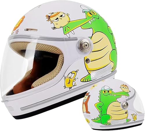 Kinderhelme, Allrad-Motorradhelm Für Kinder Im Alter Von 5–12 Jahren, DOT/ECE-Zertifizierung, Süßer Kinderhelm D,46-52cm von JianJud