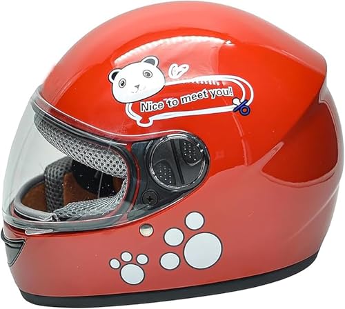 Niedliche Integralhelme Für Kinder, DOT-Geprüfter Winterhelm Für Jungen Und Mädchen Mit Visier Für Dirtbikes Und Rennräder, Cartoon-Motocrosshelm Für Straßenmopeds B,46-52cm von JianJud