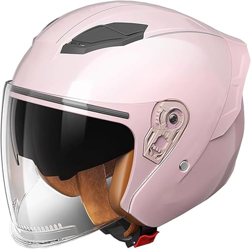 Retro Motorrad Jet-Helm 3/4 Halbhelm Moped Pilot Helm Jethelme Mit Sonnenblende Brille Vintage Roller Jethelm Cruiser Chopper DOT Approved C,XL/(61~62cm) von JianJud