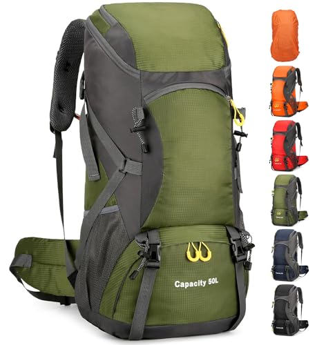 jianyana Wanderrucksack 50L Trekkingrucksack Regenhülle Reiserucksack Wasserdichter Campingrucksack für Wandern Camping Bergsteigen Reisen Sport Herren Damen jianyana Wanderrucksack 50L Trekkingrucksack Regenhülle Reiserucksack Wasserdichter Campingrucksack für Wandern Camping Bergsteigen Reisen Sport Herren Damen von jianyana