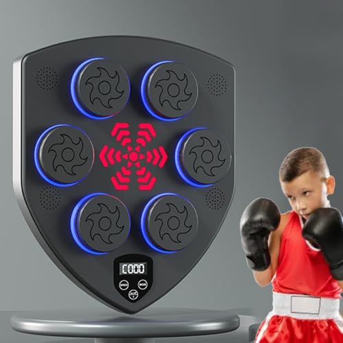 Intelligente Musikboxmaschine für Erwachsene und Kinder, Elektronisches Boxtrainingsgerät mit Boxhandschuhen, Wandmontierter Musik-Boxtrainer, Box-Ziel-Trainingsgerät für zu von Jiawu