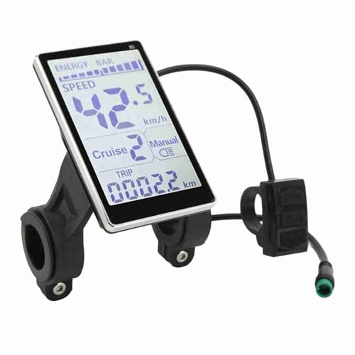 Jiawu EBike LCD Display, 24V 36V 48V 60V 5 Pin Universal E Scooter M5 LCD Panel Bildschirm für 31,8 22,2mm Lenker Elektrofahrräder, Ersatz Elektrofahrrad LCD Display Messgerät von Jiawu