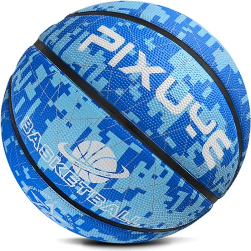 Jicsetk Basketball Größe 7 Basketbälle Arena Training Erwachsene Anfänger Gummi Basketball,Blau 7 von Jicsetk