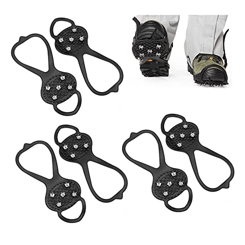 CHENNAN 3 Paar Schnee rutschfeste Überschuhe Steigeisen Spikes für Schuhe Eisklampen Traktionsklampen Anti-Rutsch mit 5-Krallen für Stiefel Schuhe Wandern Geeignete Schuhgröße: 35-45 Schuhgröße CHENNAN 3 Paar Schnee rutschfeste Überschuhe Steigeisen Spikes für Schuhe Eisklampen Traktionsklampen Anti-Rutsch mit 5-Krallen für Stiefel Schuhe Wandern Geeignete Schuhgröße: 35-45 Schuhgröße von CHENNAN