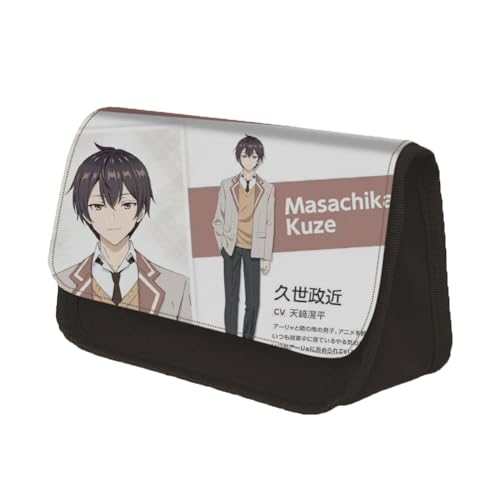 Jilijia Anime Kuze Masachika/SUO Yuki/Kimishima Ayano Federmäppchen mit Doppelreißverschlüssen, großes Fassungsvermögen, Schreibwarentasche, Cartoon-Aufbewahrung, Stifttasche für Teenager, Jungen, von Jilijia