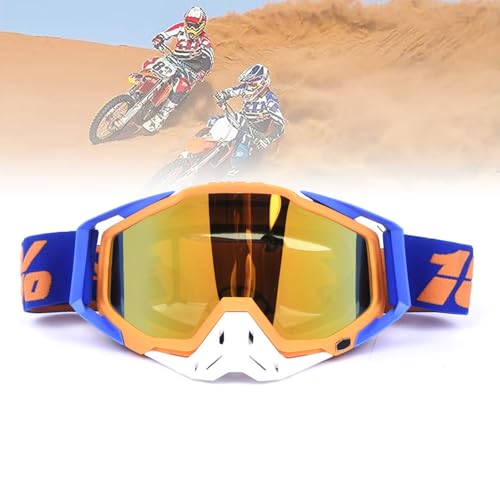Jilskl Motocross Brille, Motocross-Brille Mit Verspiegeltem, Geeignet Für Motorräder, Rennwagen, Offroad-Rennen, Offroad-Motorräder, Mountainbikes, Ski- Oder Offene Helme Usw, Orange Jilskl Motocross Brille, Motocross-Brille Mit Verspiegeltem, Geeignet Für Motorräder, Rennwagen, Offroad-Rennen, Offroad-Motorräder, Mountainbikes, Ski- Oder Offene Helme Usw, Orange von Jilskl