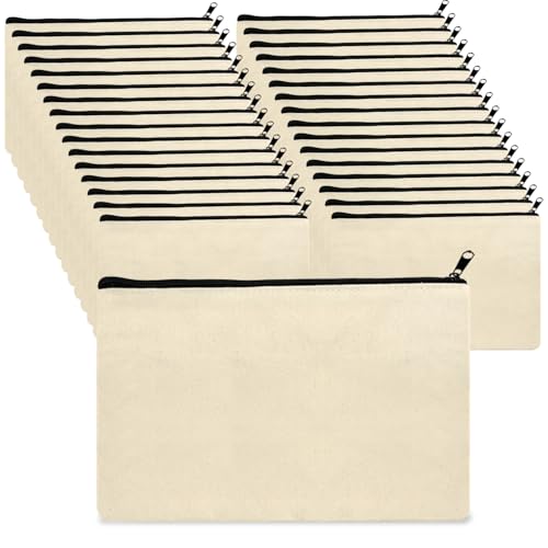 32 Stk Stoffbeutel mit Reißverschluss, Stofftaschen zum Bemalen, Jutebeutel Unbedruckt, Rohlinge zum Beplotten, Personalisierbare Stoffbeutel, Taschen für Geschenke, Basteln, Bemalen, Perfekt für DIY 32 Stk Stoffbeutel mit Reißverschluss, Stofftaschen zum Bemalen, Jutebeutel Unbedruckt, Rohlinge zum Beplotten, Personalisierbare Stoffbeutel, Taschen für Geschenke, Basteln, Bemalen, Perfekt für DIY von JinPhon