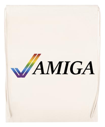 Amiga Illustrated Beige Sporttasche Wiederverwendbarer Sportsack aus Baumwolle von Jinbetee