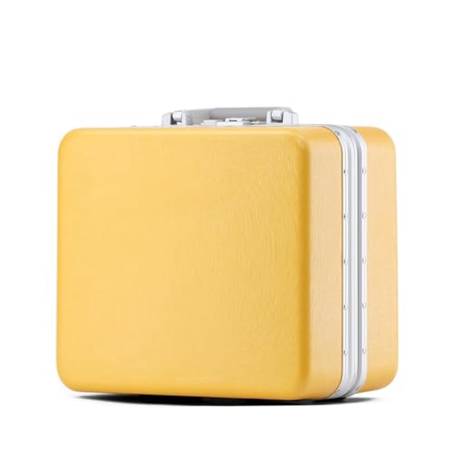JingYi Store Koffer Kleiner Koffer Kosmetik-Aufbewahrungstasche Leichter Reisekoffer Trolley-Koffer(Yellow,14in) von JingYi Store