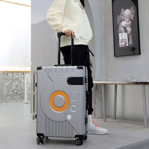 JingYi Store Koffer Mit Aluminiumrahmen Reisekoffer Trolley-Koffer Für Studenten Passwortbox Leise Rolle(Gray,20in) von JingYi Store