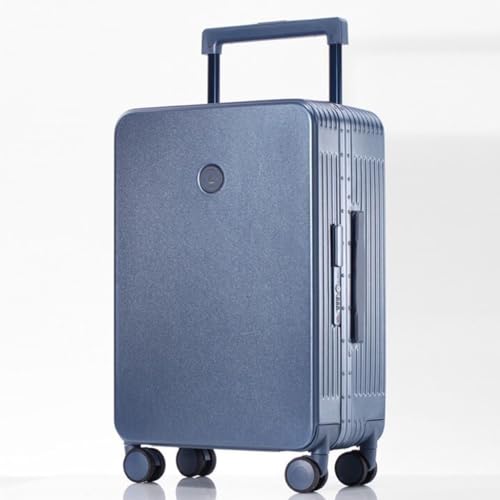 JingYi Store Koffer Mit Großem Fassungsvermögen Trolley-Koffer Mit Aluminiumrahmen Boarding-Koffer Passwortbox Für Studenten Haushaltsgepäck(Blue,22in) von JingYi Store