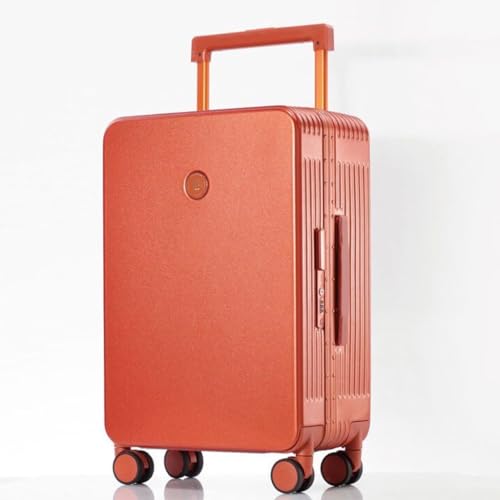 JingYi Store Koffer Mit Großem Fassungsvermögen Trolley-Koffer Mit Aluminiumrahmen Boarding-Koffer Passwortbox Für Studenten Haushaltsgepäck(Red,26in) von JingYi Store