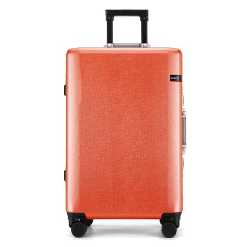 JingYi Store Leiser Koffer Koffer Mit Großem Fassungsvermögen Ausflugskoffer Robuster Trolley-Koffer Universalräder(Orange,22in) von JingYi Store