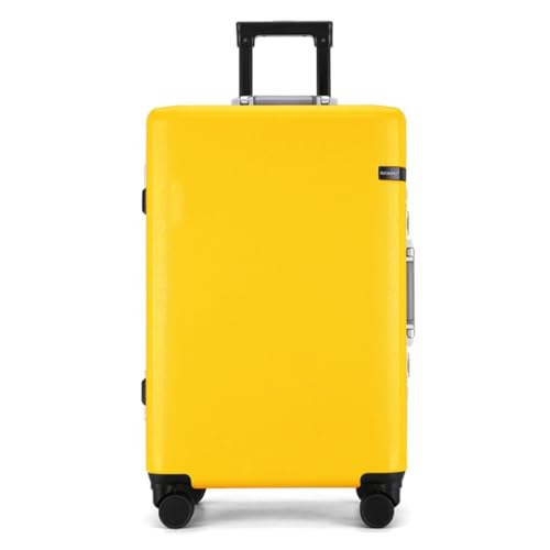 JingYi Store Leiser Koffer Koffer Mit Großem Fassungsvermögen Ausflugskoffer Robuster Trolley-Koffer Universalräder(Yellow,24in) von JingYi Store