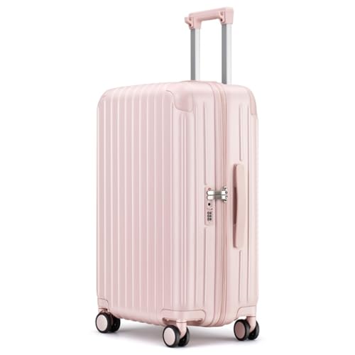 JingYi Store Reißverschlusskoffer Trolley-Koffer Reisecode-Box Koffer Mit Großem Fassungsvermögen Leichter Koffer(Pink,28in) von JingYi Store