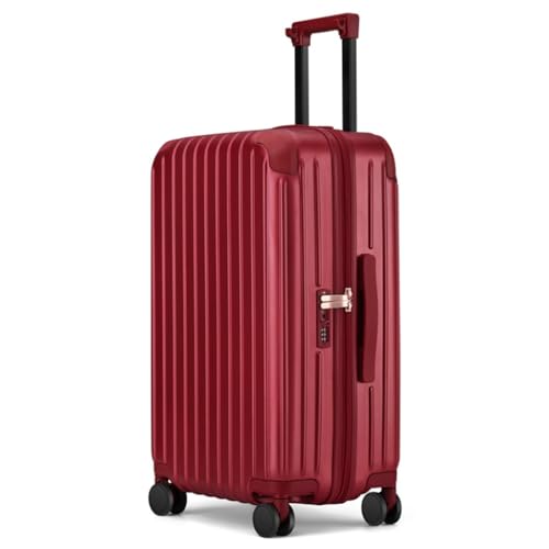 JingYi Store Reißverschlusskoffer Trolley-Koffer Reisecode-Box Koffer Mit Großem Fassungsvermögen Leichter Koffer(Red,28in) von JingYi Store