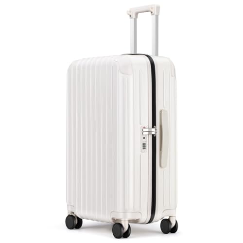 JingYi Store Reißverschlusskoffer Trolley-Koffer Reisecode-Box Koffer Mit Großem Fassungsvermögen Leichter Koffer(White,20in) von JingYi Store