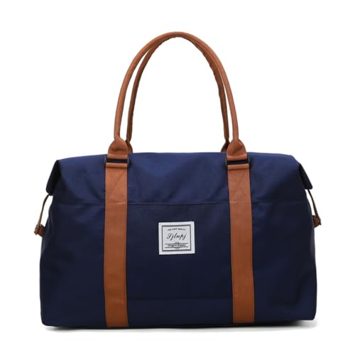 Reisetasche Mit Großem Fassungsvermögen Sport- Und Fitnesstasche Gepäckaufbewahrungstasche Umhängetasche Tragbare Canvas-Tasche(Blue) von JingYi Store