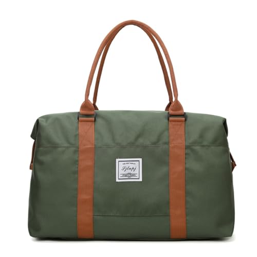 Reisetasche Mit Großem Fassungsvermögen Sport- Und Fitnesstasche Gepäckaufbewahrungstasche Umhängetasche Tragbare Canvas-Tasche(Green) von JingYi Store